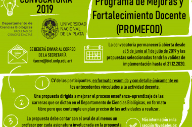 Convocatoria al Programa de Mejoras y Fortalecimiento Docente (PROMEFOD)