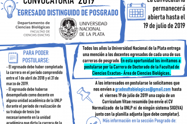 Egresado Distinguido de Posgrado Convocatoria 2019