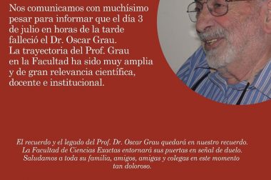 Fallecimiento del Profesor Emérito Dr. Oscar Grau